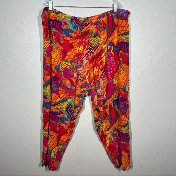 Vintage Albert & Pearl 100% Silk Tropical Fish Multicolor Shirt and Pants Set - Picture 10 of 16
